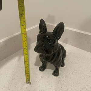 Black Ceramic French Bulldog Figurine